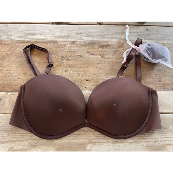 Copied - Victoria's Secret Ganache Brown 32D  Bare Every Way Strapless Bra VS - Picture 1 of 2